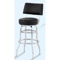 Alston Quality Alston Quality 4210-30-BLK Padded Back Double Ring Bar Stool Black 4210-30/BLK